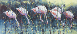 Flamingoes | 2016 | Oil on Canvas | 40 x 72 cm